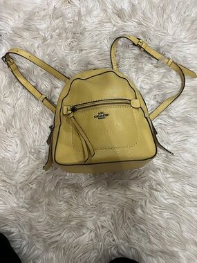 Coach Pebbled Leather Mini Backpack in Yellow